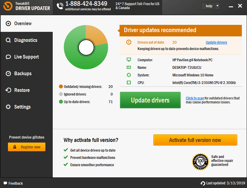 TweakBit Driver Updater 2.0.1.11 Review 2019